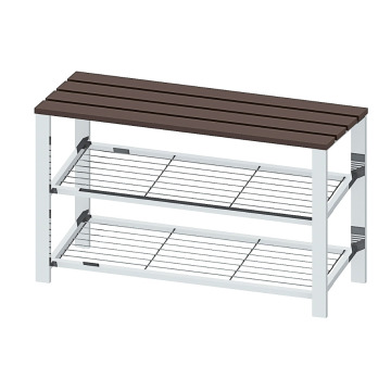 2 Ways Ractangular Double Stool With 2 Tier Shoe Racks