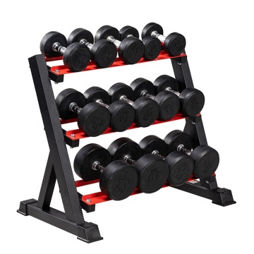 Steel Triangle Vertical 3 Tier Hex Dumbbell Rack