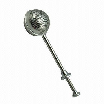 Telescopic stainless steel tea strainer with handle, with small hole, FDA and LFGB standard