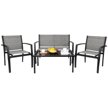 Outdoor Backyard Garden 4-Piece Conversation Set Furniture