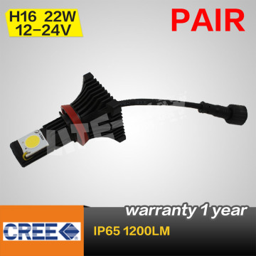 Pair High Power H16 22W CREE LED Head Light 1200lm High Beam