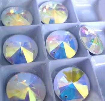 Glass Flat Back Bead, Glass Beads Polished (1041)