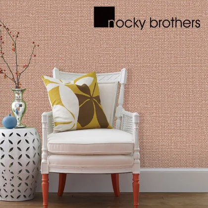 Contemporary Flaxen Non-Woven Wallpaper for Living Room TV Wall