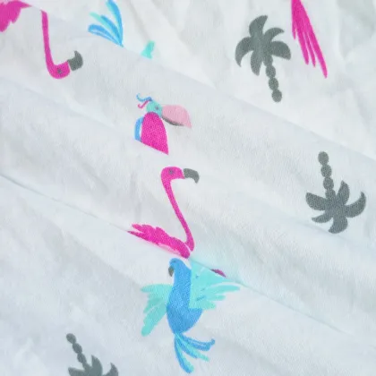 Moisture-Absorbent Wicking 100% Supima Cotton Printed Flamingo Fabric for Baby Clothes