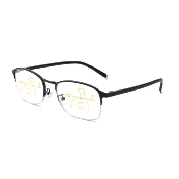 Dual-Use Progressive Multi-Focus Intelligent Zoom TR90 Large Frame Anti-Blue Light Reading Glasses For Men And Women