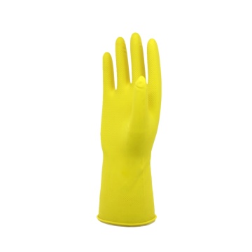 Unlied natural yellow rubber latex household cleaning kitchen gloves