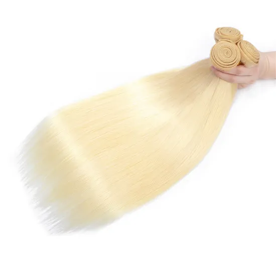 Wholesale price 613 straight hair virgin brazilian blonde color human hair bundles full cuticle aligned 613 hair