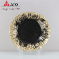 ATO Handmade Gold Reaf Charger Plates Glass Plate