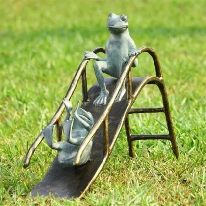 outdoor decoration metal garden bronze frog sculpture grande