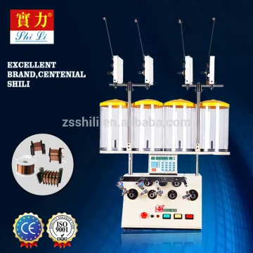 Automatic coil winding machine with conductor device for rectangular HV coils