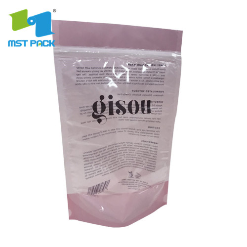 Clear food grade plastic packaging bag with zipper