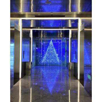 Mall comercial Decoración de cristal Pared LED transparente.