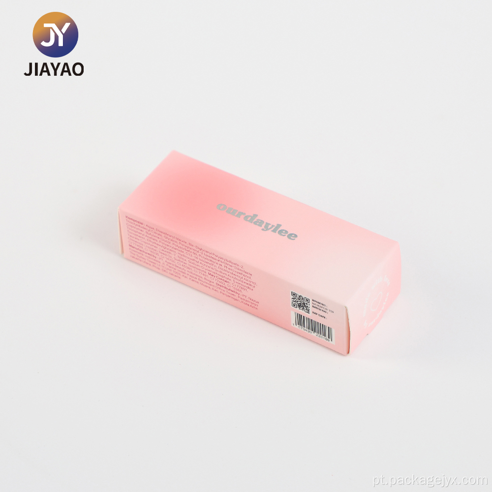 Caixa cosmética vertical rosa gradiente suave