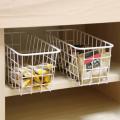 Kitchen Organizer Iron Hanging Under Cupboard Iron Storage Shelf Mesh Basket Desk Cable Management Tray Organizer Shelf Hot Sale