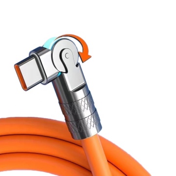 120W 6A Type C Super Fast Charging Cable with Zinc Alloy and 180 Degree Rotation for iPhone and Android