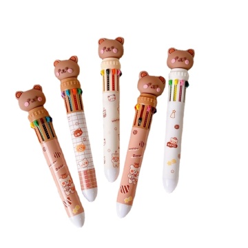 Kawaii Cartoon Bear Multi-Function 10-Color Ballpoint Pen