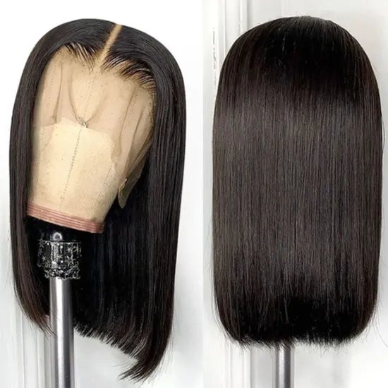 Cheap Short Bob Transparent Hd Lace Human Hair Wig,8-16inch Mink Brazilian Hair Wig,4x4 Closure Short Bob Wigs For Black Women