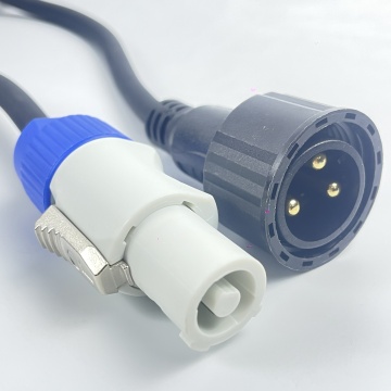 White PowerCon Waterproof 3 Pin Light Audio Extension Cable