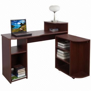 Wooden Computer Table, Powder Coated, Measures 154 x 154 x 96cm