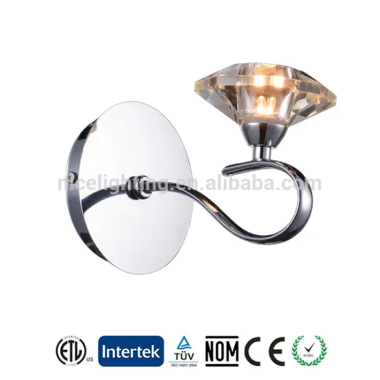 Smart bedside lamp clear crystal light shade wall lamp