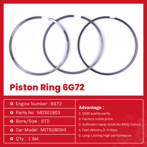 أجزاء السيارات Mitsubishi Piston Ring 6G72 MD301803