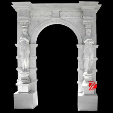 natural stone main door frame with elegant woman statue