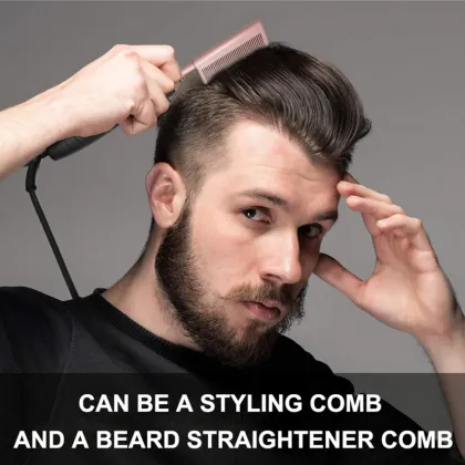 Copper Comb Metal Flat Iron Electric Hot Comb Hair Straightener