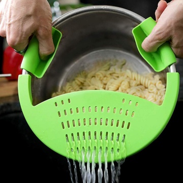 Food Oil Drainer Silicone Pot Pan Bowl Funnel Strainer Kitchen Rice Washing Colander Kitchen Gadgets Accessories Cooking Tools