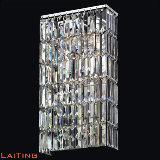 Luxury K9 contemporary silver crystal wall lamp with LED light bulb 32445