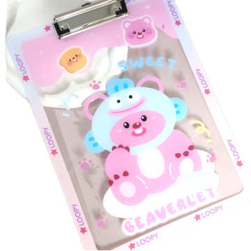 Cartoon Beaver A4 Clip File Folder Acrylic Writing Pad