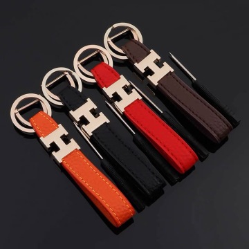 Universal Heavy Duty Woven Leather Key Chain with 360° Rotatable Snap Swivel