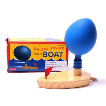 Wooden Balloon Toy Boat Power Water Educational Toys