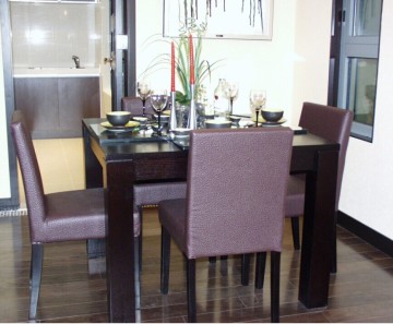 Fashion selling black walnut eat desk and chair