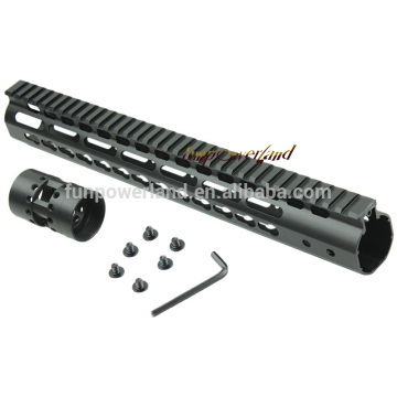 Funpowerland Black Free Float NSR 13.5" Handguard One-piece Top Rail System KeyMod High Quality Ultra Lightweight BK For AR-15