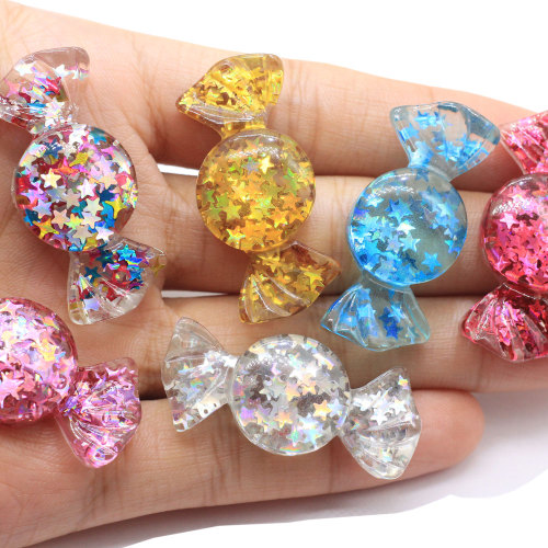 100Pcs Kawaii Resin Glitter Wrapped Candy Flat back Resin Cabochon Scrapbooking Fit Τηλέφωνο Διακόσμηση Διακοσμήσεις Diy Αξεσουάρ