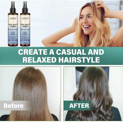 Customize Logo Natural Coconut Sea Kelp Texture Sea Salt Water Spray For Hair