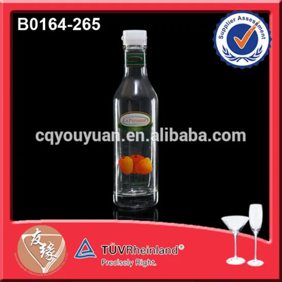 China Custom Made 265ML Round Chilli Sauce Glass Bottles