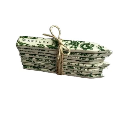 Set of 8 Ceramic Herb Labels: Kitchen Garden Plant Markers - Essential Gardening Accessories