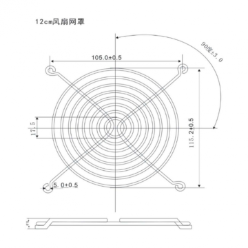 Çelik Malzeme 12 cm Fan Muhafızları