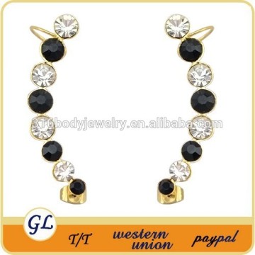 ES05072 stainless steel wholesale cuff earrings multicolor crystal , cheap ear cuffs