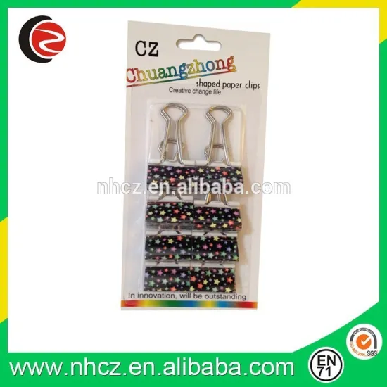 25MM Jumbo Star Printed Binder Clips