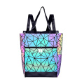 Benutzerdefinierte geometrische luminöse Aufbewahrungsschuh -Rucksack -Organizer Klapper Damen Reisetaschen Gepäck -Rucksack