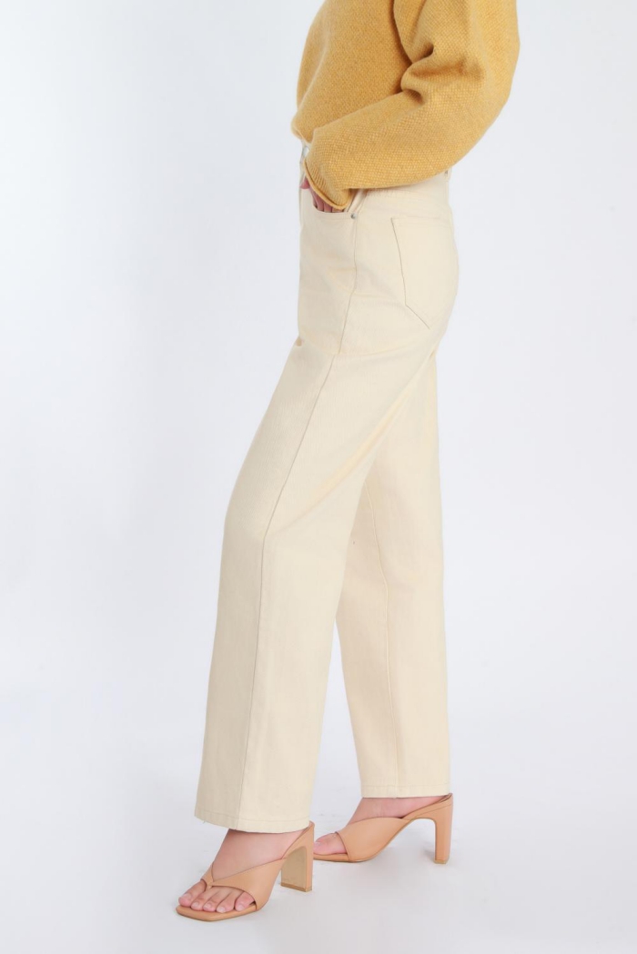 White Straight-leg Denim Pants