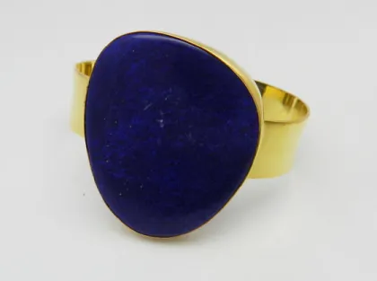 925 Sterling Gold Plated Natural Lapis Lazuli Brass bracelet