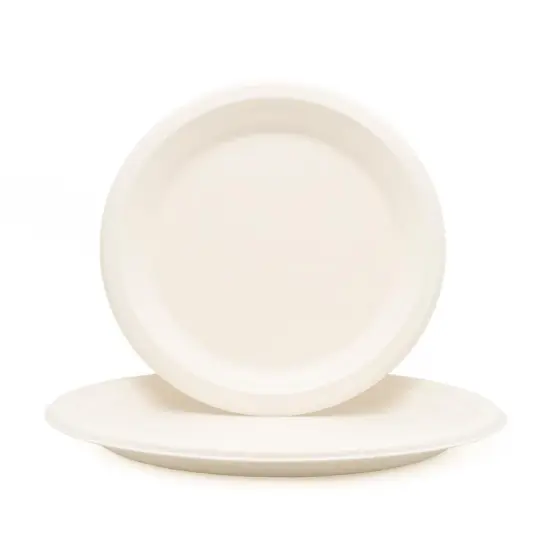 Sugarcane Round Disposable Sugarcane Fiber Compostable 100% Biodegradable Plates