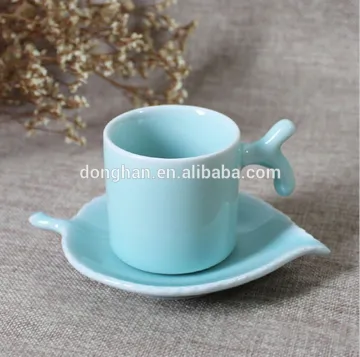 beautiful mug with leaf shaped tray for sale