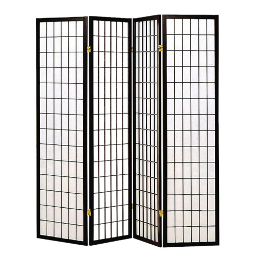 Non-Woven Fabric 3 Panels Folding Wooden Divider Screen