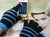 New Style Striped Telefingers Glove