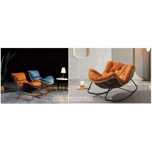 Comfortable Modern Design Rocking Sofa Chair With Footstool