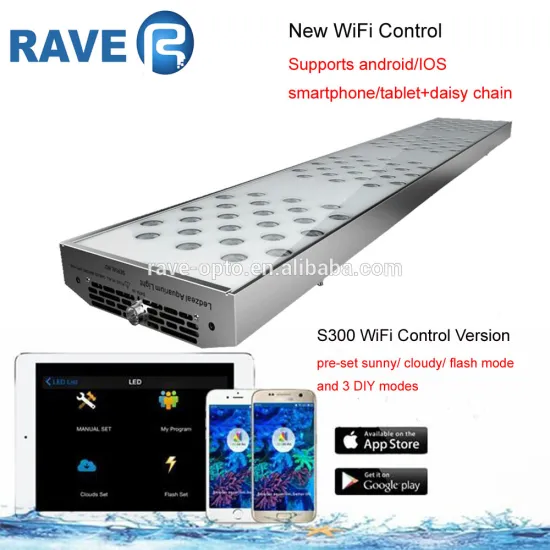 1.2m Length S300 Android IOS Smartphone WiFi Control Best Aquarium LED Lighting for Corals